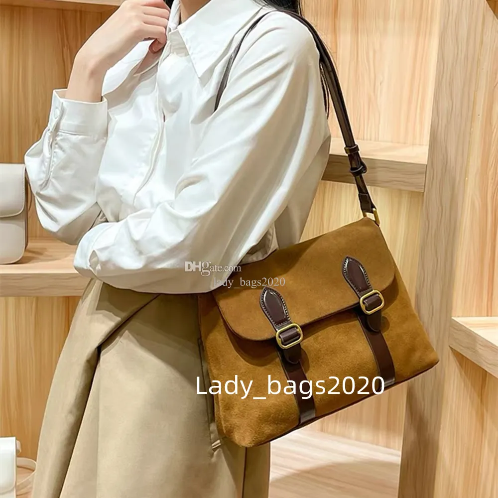 Ette Bag Postman Camurça Couro Axilar Bolsas De Luxo Designer Bolsas Mulheres Bolsa De Couro De Grande Capacidade Messenger Maillard Bolsa De Ombro Crossbody Bag