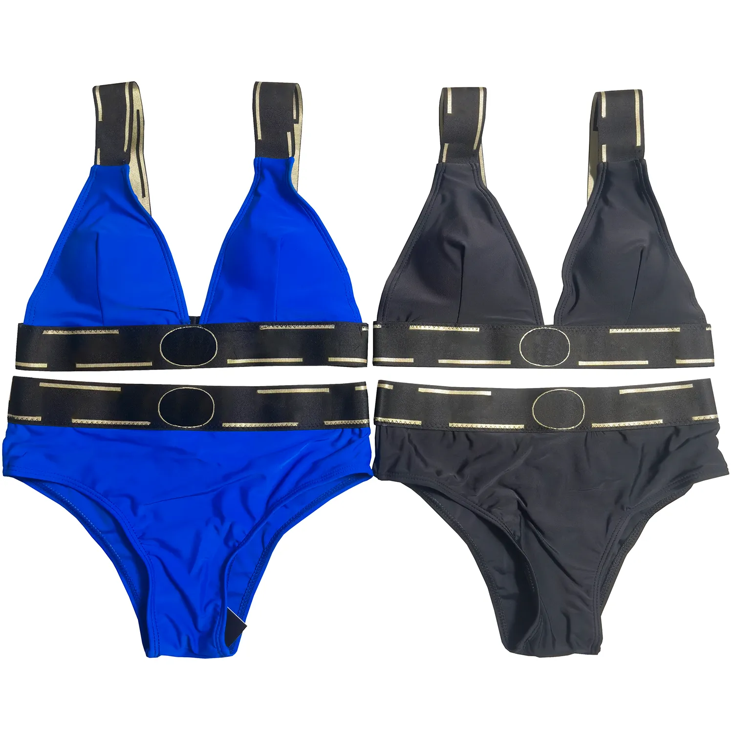 Klasyczny druk stroju kąpielowego Wysoka talii strój kąpielowy Kobiet Summer Beach Bawming Biquinis Szybkie suche wyściełane kostium kąpielowy