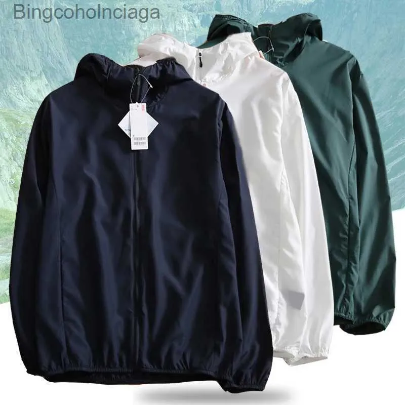 Altro Abbigliamento UPF40+ Pieghevole da uomo Pesca Campeggio Trekking Giacca con cerniera con cappuccio Protezione solare Capispalla Leggero SkinGuard ShirtL231215