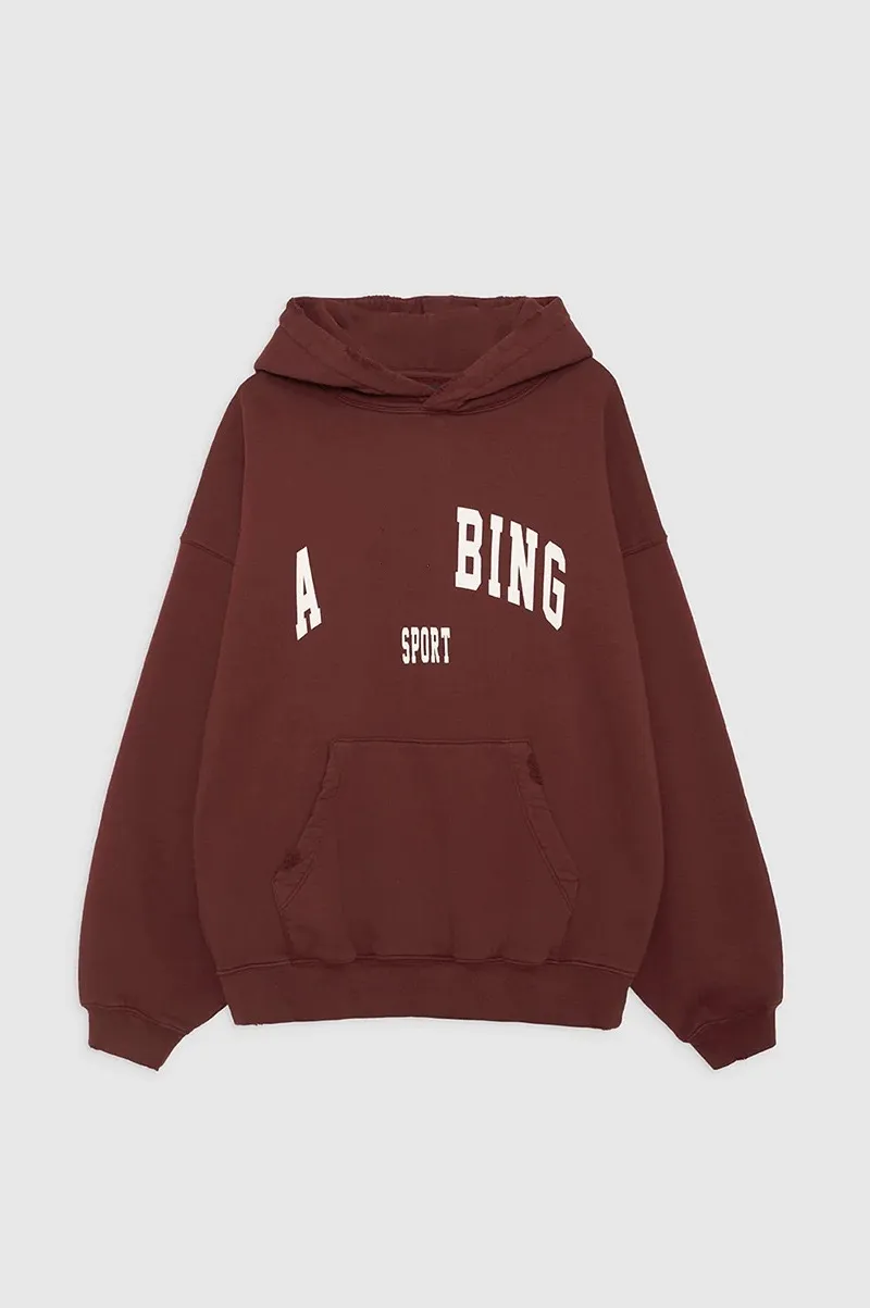 A Bing Femmes Designer AB Sweat à capuche Lettre Imprimer Lavage Eau Sauté Marque Annie Bing Sweat Flocon de neige Lâche Pull Anines Bing Femme 2078