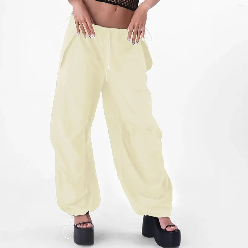 Women's Pants Solid Color Simple Wide Leg Pant Casual Summer Autumn Women Elastic High Waist Cotton Linen Long Trouser