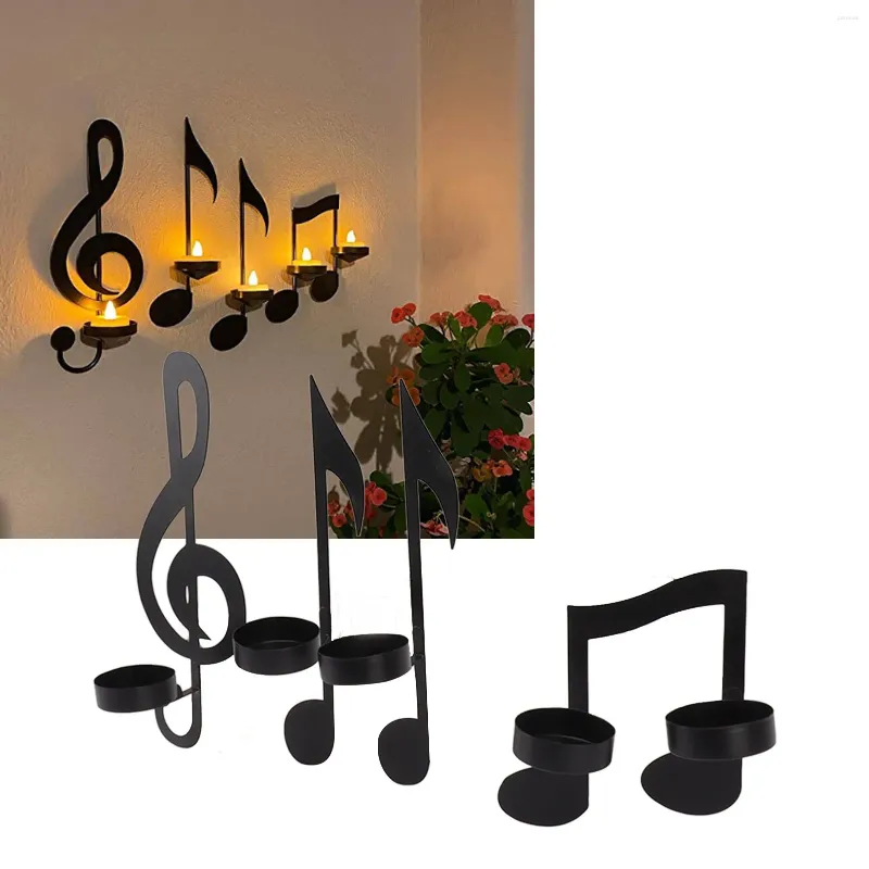 Vägglampa 4st/set Holder Hållbart europeiskt hemljusstake Note Modellering Creative Office Music Candle Decoration