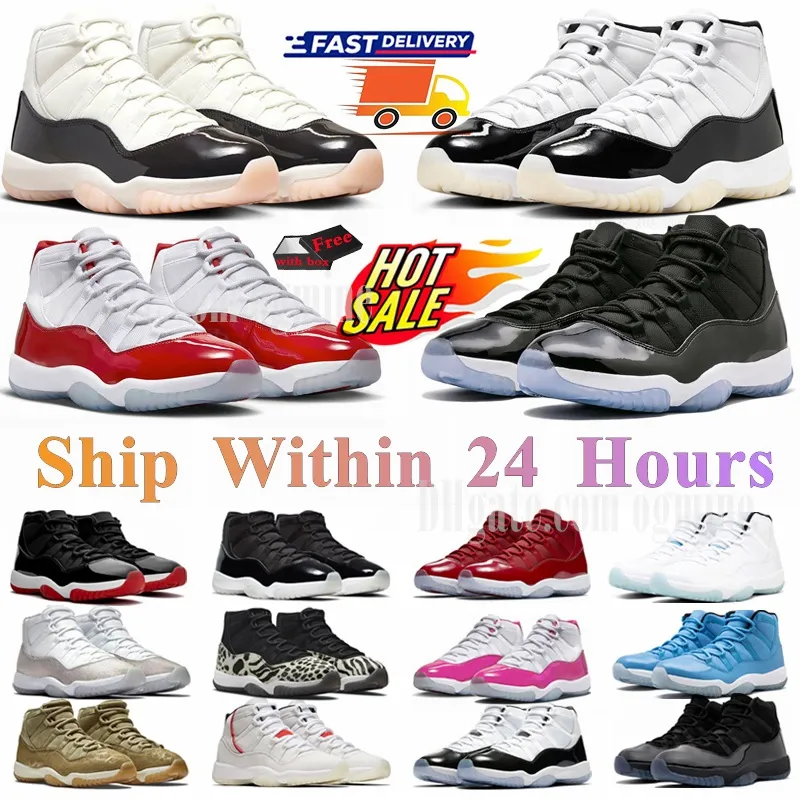 11 Basketbalschoenen Heren Dames 11s DMP Dankbaarheid Napolitaans Kers Cool Grijs Cap en Jurk Bred Heren XI Trainers Sport Sneakers Space Jam ogmine voor jumpman 36-47 Hot