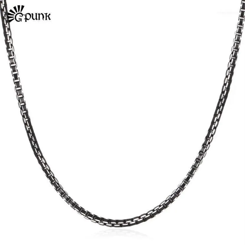 Цепочка «черный ящик» 3 мм, модное ожерелье для мужчин, высококачественные мужские ювелирные изделия для мальчиков, цельный алюминиевый сплав, 3 размера N204G1343U
