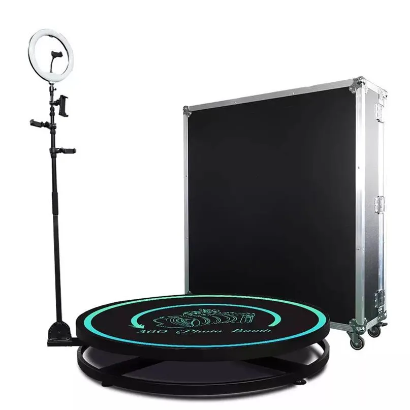 360 Po Booth Camera Wedding Event Laptop 100cm 40 Inch with Flight Case 68CM 80CM 100 CM 115 CM Spin Pobooth Machine300M