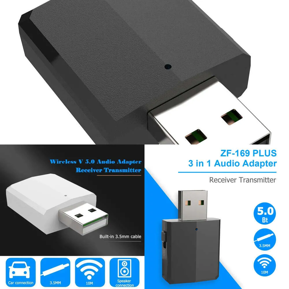ZF-169 Plus 3,5-mm-Audio-Adapter, USB-BT-Empfänger, Sender für TV-Lautsprecher, PC-Konvertierung, einfach und bequem zu bedienen.