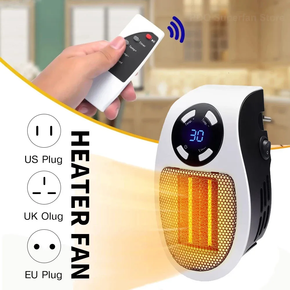 Elektrische kachels Draagbare verwarming Elektrische verwarming Plug-in muur Kamerverwarming Huishoudapparaat Verwarming Kachel Miniradiator Afstandsbediening Warmer Machine 500W 231215