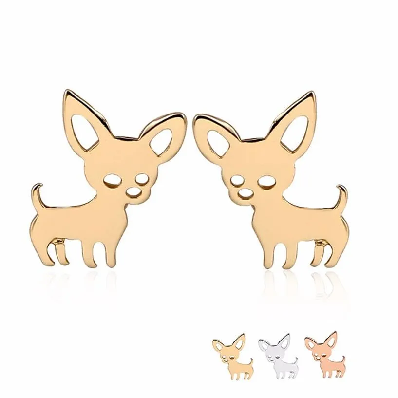 Everfast 10 paires lot Chihuahua bébé chien boucle d'oreille en acier inoxydable goujons boucles d'oreilles accessoires bijoux pour enfants Grils femmes EFE069241Z