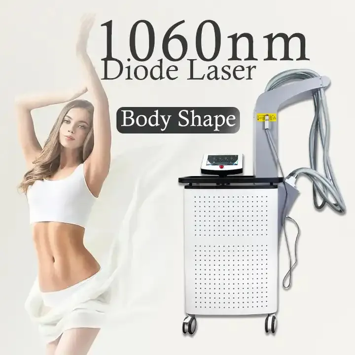 Stark kraftlaserfett tar bort hudsträckning med 1060 nm våglängd 4 HANDLAR FAT BURNING PROFESSIONAL FYSOSURUTION Diod Burn Fat Lipolaser Slimming Machine