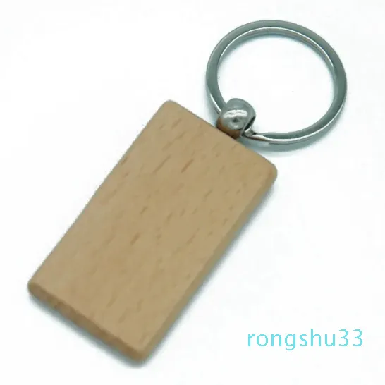 Porte-clés en bois vierge, rectangle, cœur rond sculpté, étiquettes en bois, cadeaux