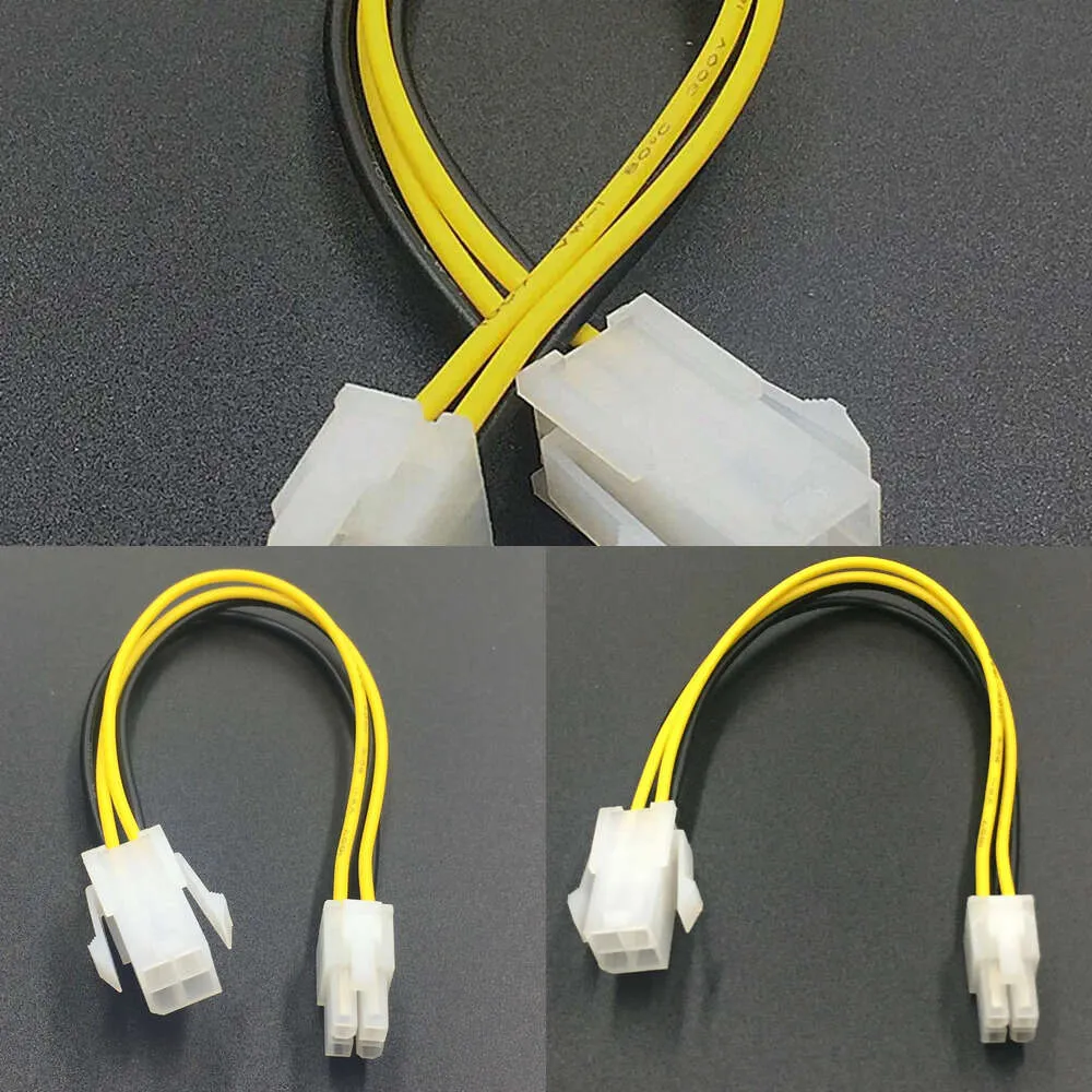 Nieuwe Laptop Adapters Opladers 2 STKS ATX 4pin Voedingskabel 20 cm ATX 4 Pin Man-vrouw PC CPU Voeding Verlengkabel Koord