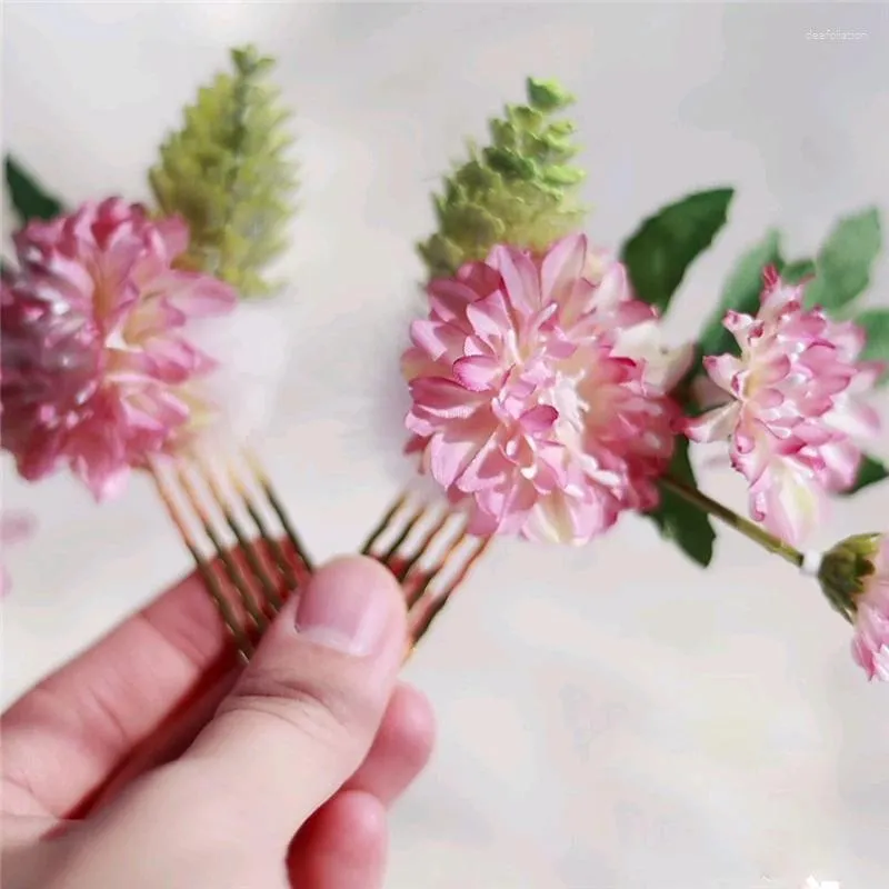 Feito à mão estilo antigo flor hairpin hanfu cocar decoração diária acessórios pente de cabelo feminino menina presente aniversário