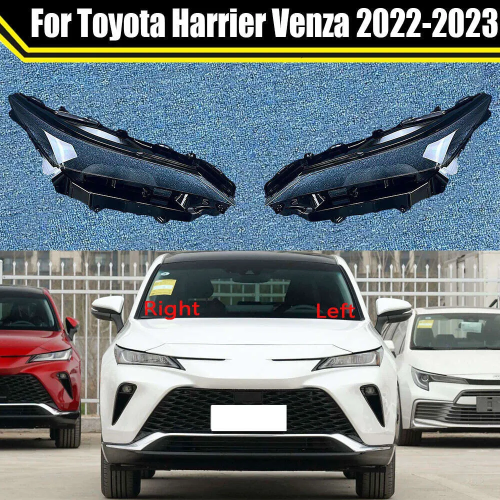 Auto Faro Copertura Lente di Vetro Borsette Faro Paralume Trasparente Auto Lampada Della Luce Custodia per Toyota Harrier Venza 2022 2023