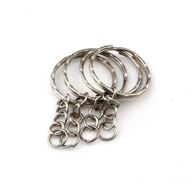 300 stks Antiek Zilver Legering Sleutelhanger Voor Sieraden Maken Autosleutel Ring DIY Accessoires174r