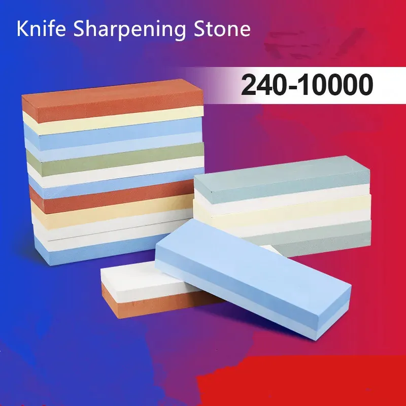 Sharpensers White Corundum fördubblar Whetstone Knife Sharpener Sharpening Stones Malta Stone Kitchen Tool 2in1 231215