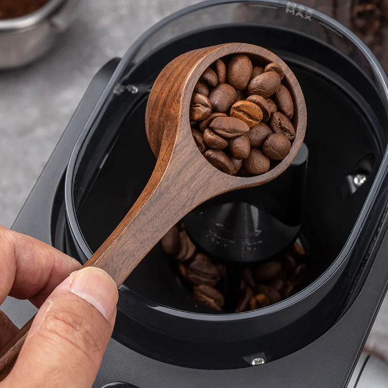 Wooden Coffee Scoop With Lanyard Measuring Spoon Black Walnut Wood Kitchen Scoop Measuring Spoon For Sugar Powder LX6289