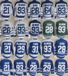 Men Retro Hockey 93 Doug Gilmour Jersey 75th Anniversary 29 Mike Palmateer 21 Borje Salming 64 Stanleycup 29 Felix Potvin Vintage Classic Retire All Stitched Sale