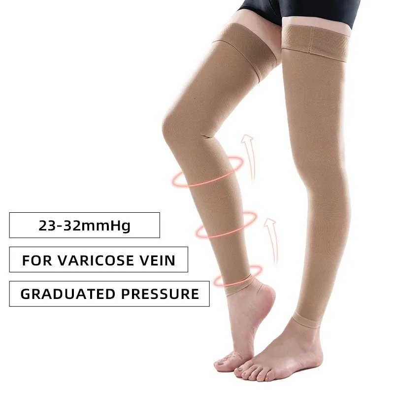 Socks Hosiery 20 30mmHg Thigh High Compression Stockings Plus Size  Compression Socks Men Women Footless Varicose Veins Stocking S 5XL 231215  From Piao03, $14.17