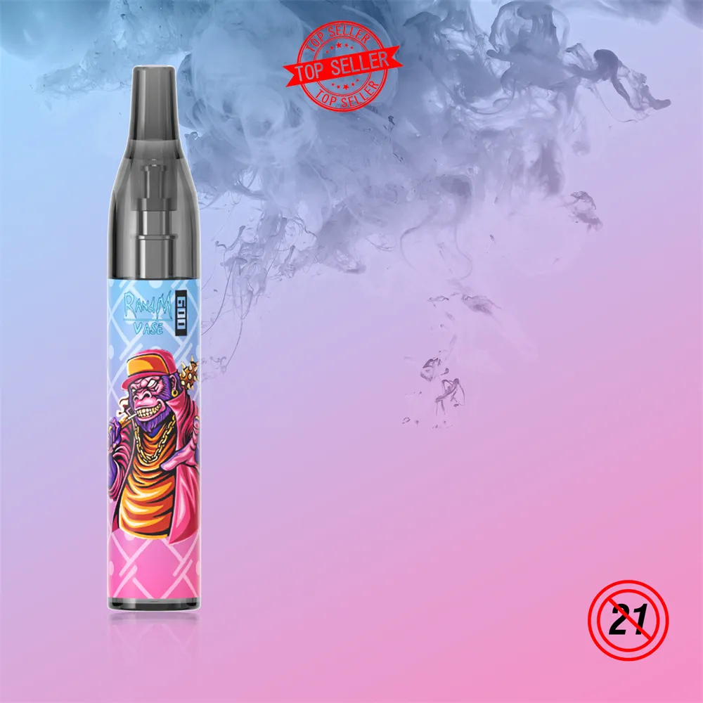 Fumot RandM Tornado vape Kit 600 Puffs vape Atomizador sin bobina Vapeizador de vidrio con batería de precalentamiento de 850 mAh Fumar cigarrillos electrónicos