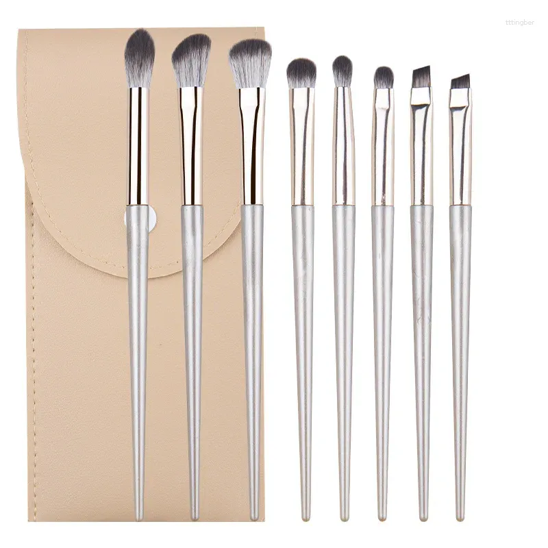 Makeup Brushes 8pcs Gold Soft Hair Eyeshadow Brush With Bag Beginner High Quality Beauty Tools For Women Eyeliner Detail