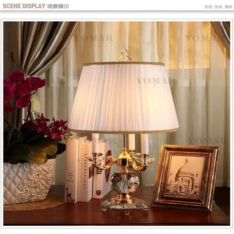 Table Lamps Fashion Europe Base Fabic Lampshade For Home Parlor Dining Bed Room283t