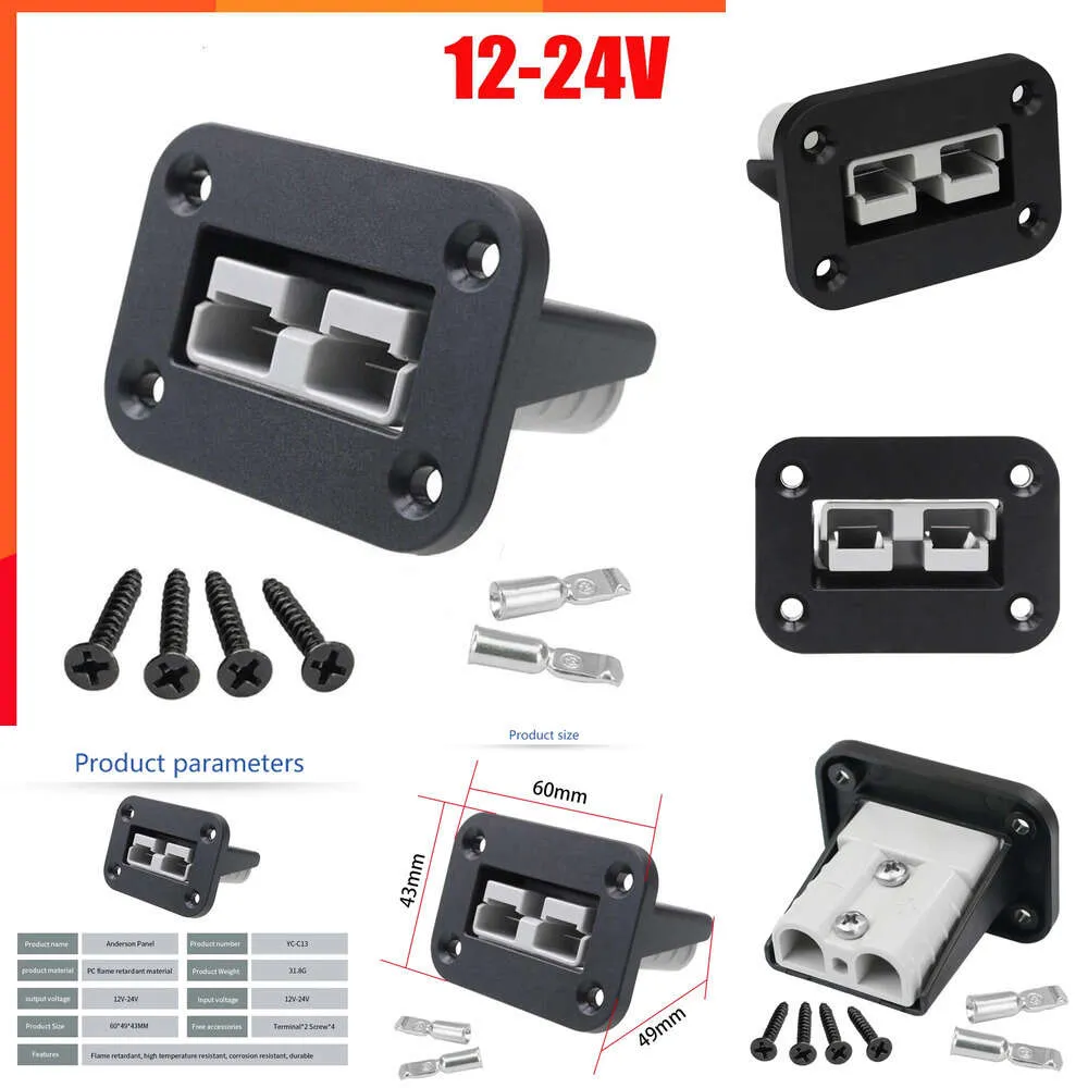 Électronique de voiture 50A nouveau Kit de connecteur de prise Anderson à montage encastré support de montage accessoires de couverture de panneau pour caravane camping-car bateau camion