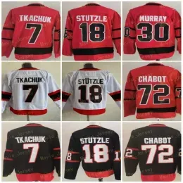 Reverse Retro Ice Hockey 18 Tim Stutzle Jersey Stuetzle 7 Brady Tkachuk 30 Matt Murray 72 Thomas Chabot 28 Connor Brown Red White