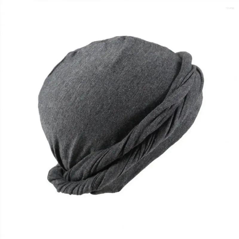 Berets Elastic Turban Hat Vintage Ethnic Style For Men Warm Breathable Comfortable Head Wrap With Stretch Satin Scarf Tie