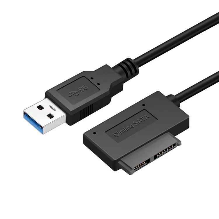 USB3.0 till Mini SATA II 7+6 13Pin Adapter Converter Cable för bärbar dator CD/DVD ROM Slimline Drive