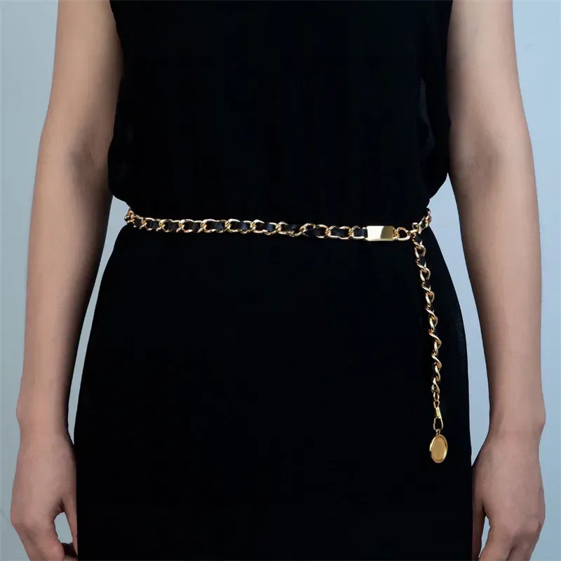 Women Chains Belts Fashion Designers Belt Link Luxury Waist Chain Womens Golden Alloy Dress Accessories Waistband Girdle