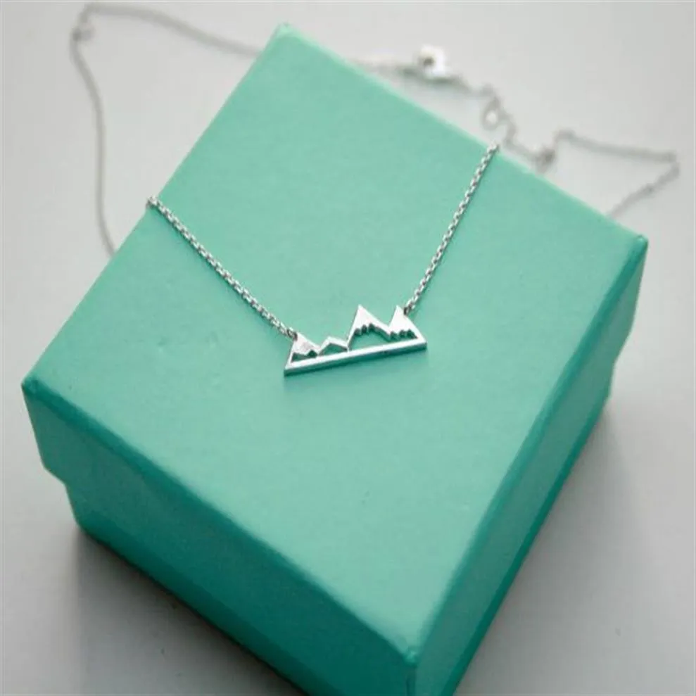 10PCS- N015 Cute Snowy Mountain Top Range Necklaces Simple Modern Minimalist Necklace Nature Paris Landscape Necklace for Women255I