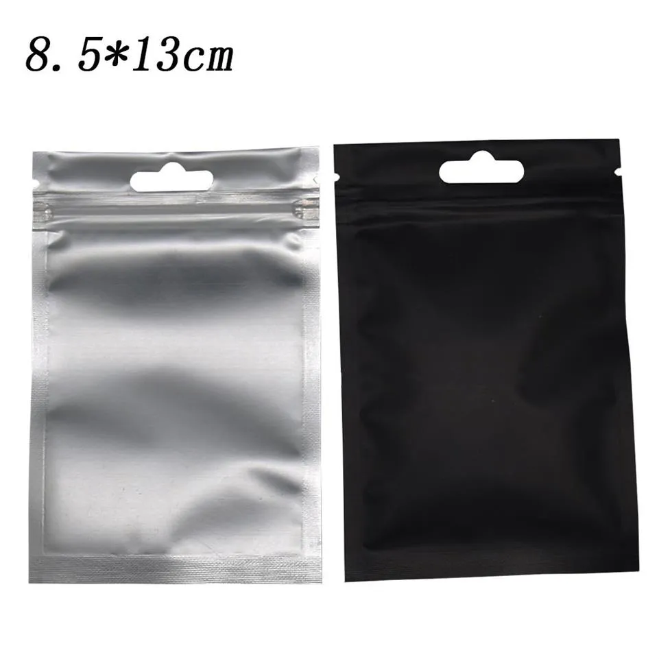 Matowa czarna mylarna plastikowa torba pakietowa 8 5 13CM ciepła