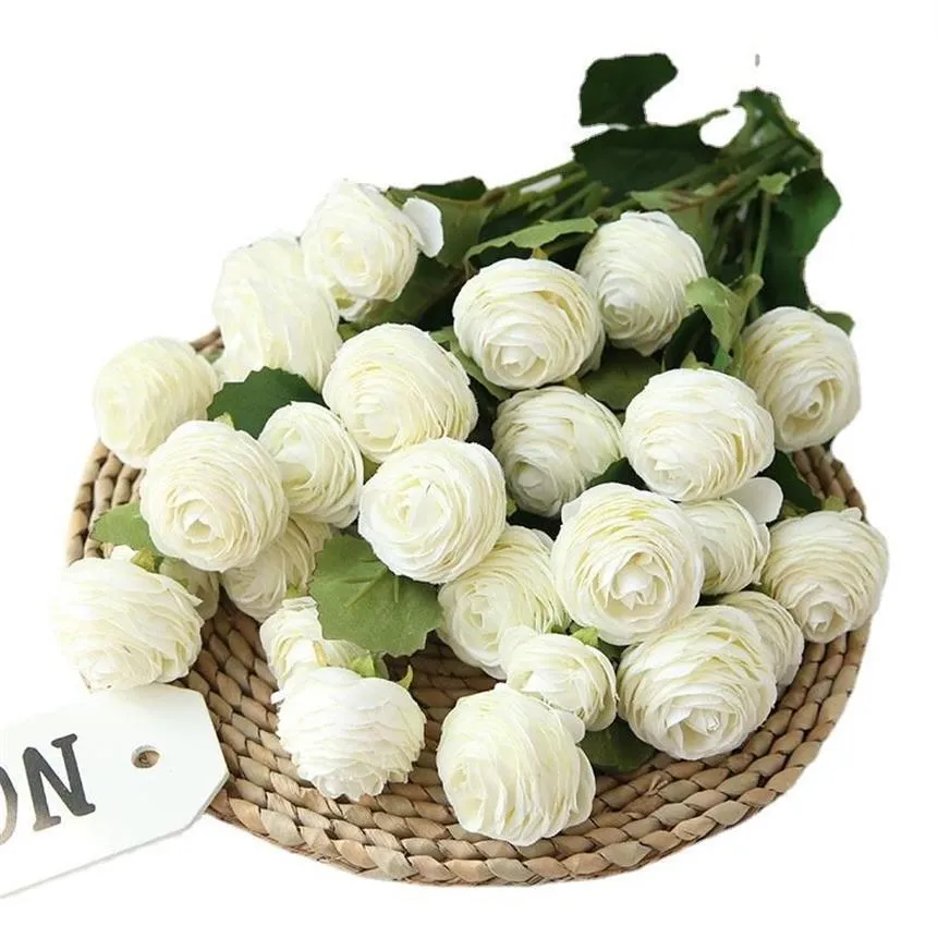 Dekorativa blommor kransar 1st 3 huvud lulian rose konstgjorda siden bröllop flores center bitar hem dekoration tillbehör fest326q