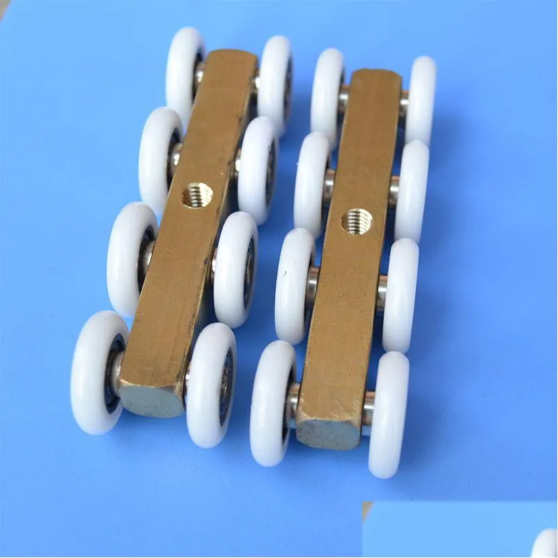 Other Door Hardware Tra-Quiet Wooden Furniture Sliding Pley Hanging Track Nylon Wheel Glass Bearing Accessories Drop Delive Homefavor Dhzny