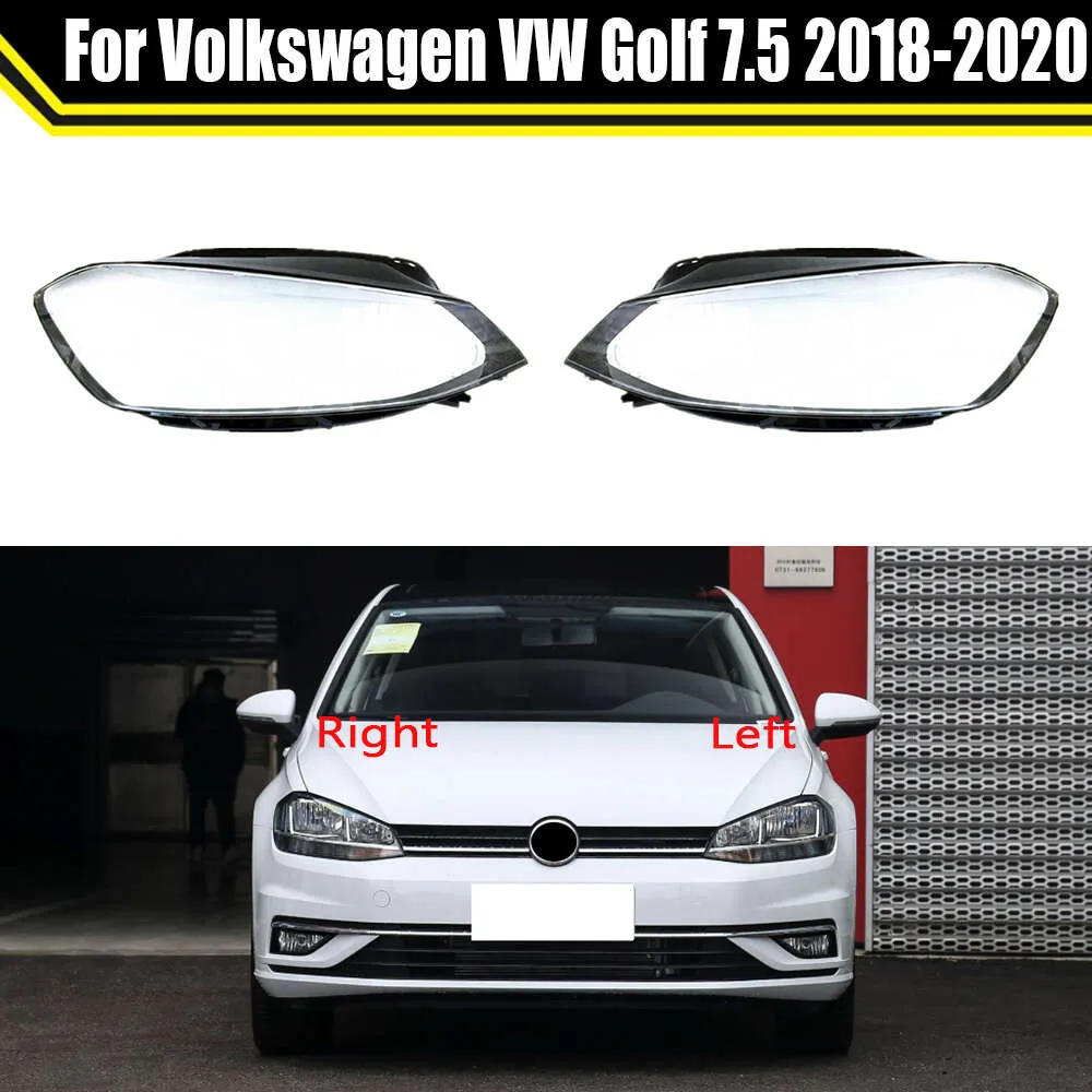 Auto Faro Del Faro Lente Auto Borsette Copertura Luce Tappi Custodia In Vetro Paralume per VW Golf 7.5 2018 2019 2020