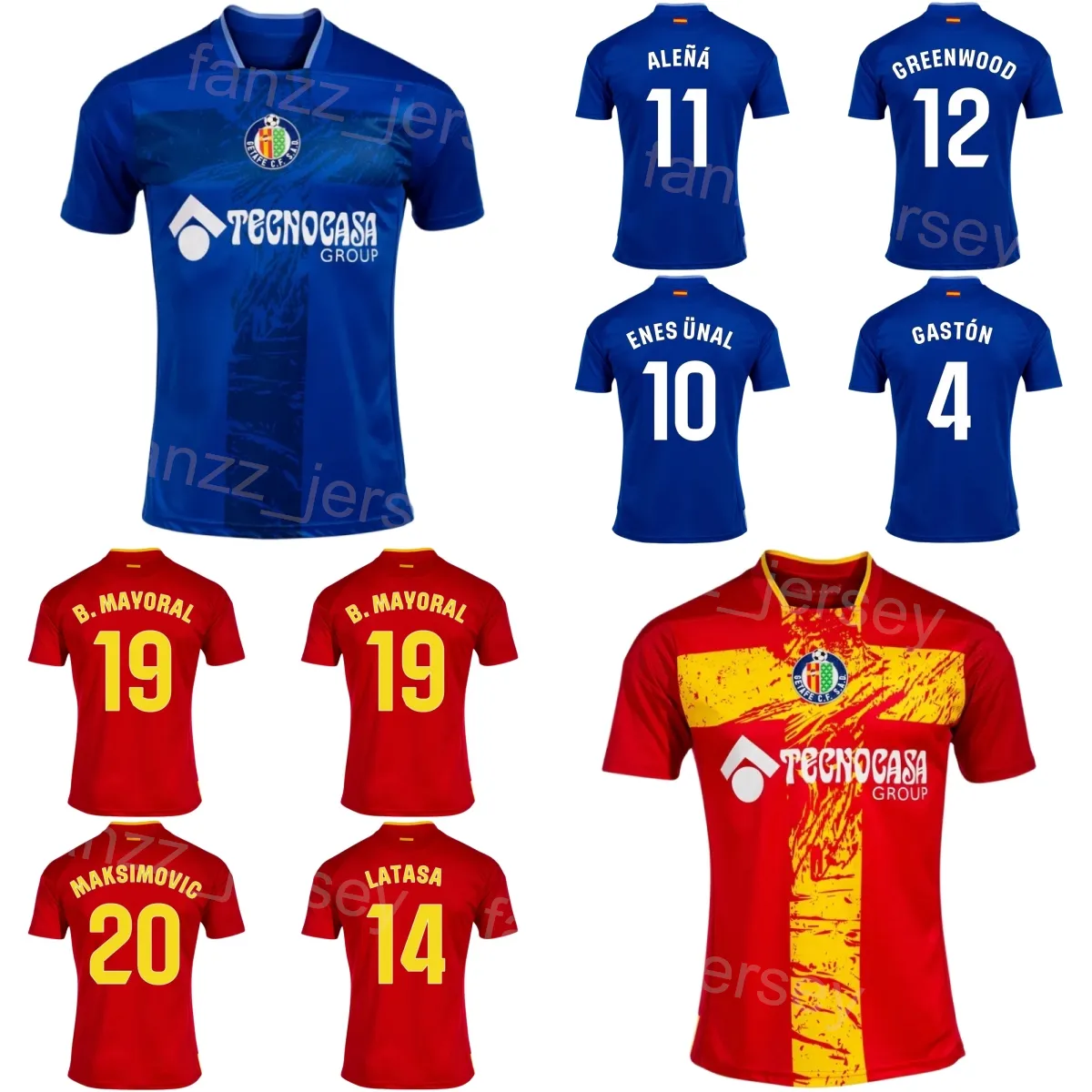 Uomo 23-24 Calcio Getafe CF 19 Borja Mayoral Jersey Club Team 20 Nemanja Maksimovic 11 Carles Alena 16 Diego Rico 13 David Soria Maglia da calcio Kit Nome personalizzato Numero