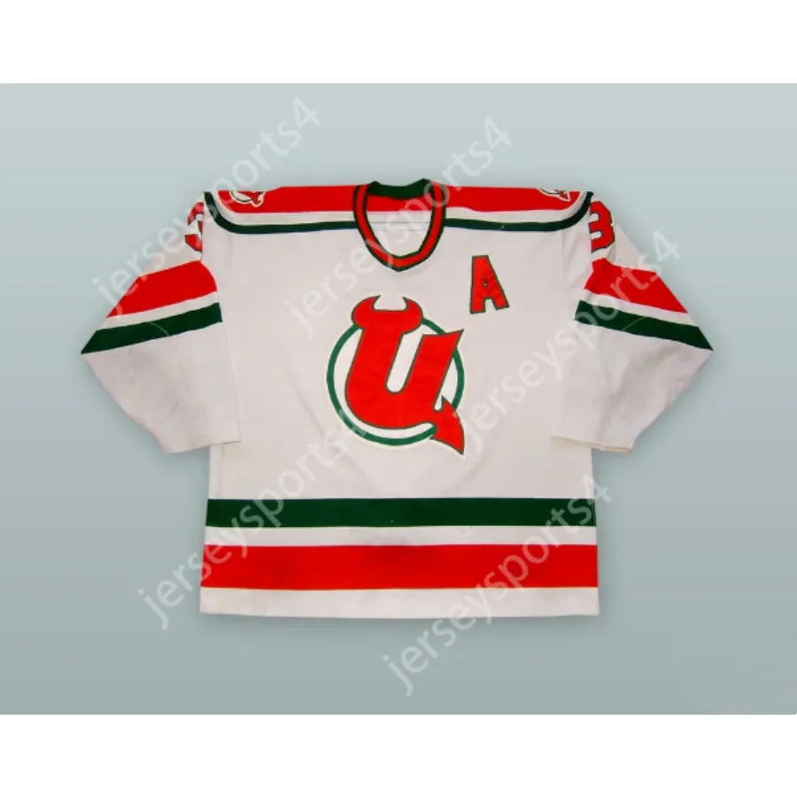 맞춤 Jamie Huscroft 3 Utica Devils White Hockey Jersey New Top Ed S-L-XL-XXL-3XL-4XL-5XL-6XL