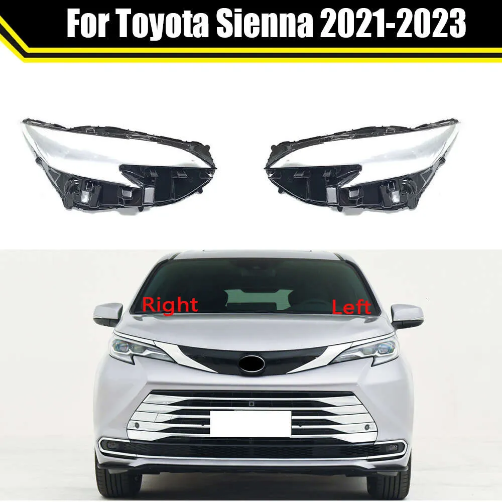 Capa do farol para toyota sienna 2021 2022 2023 frente do carro farol cabeça da lâmpada luz abajur capa de lente vidro automático escudo
