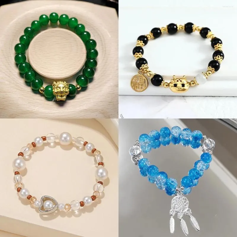 Bangle 14styles 2024 Rok bransoletki zodiak smok z koralikami bransoletka maskotka ozdoby Lucky symbol przyjaźń Prezenty biżuterii