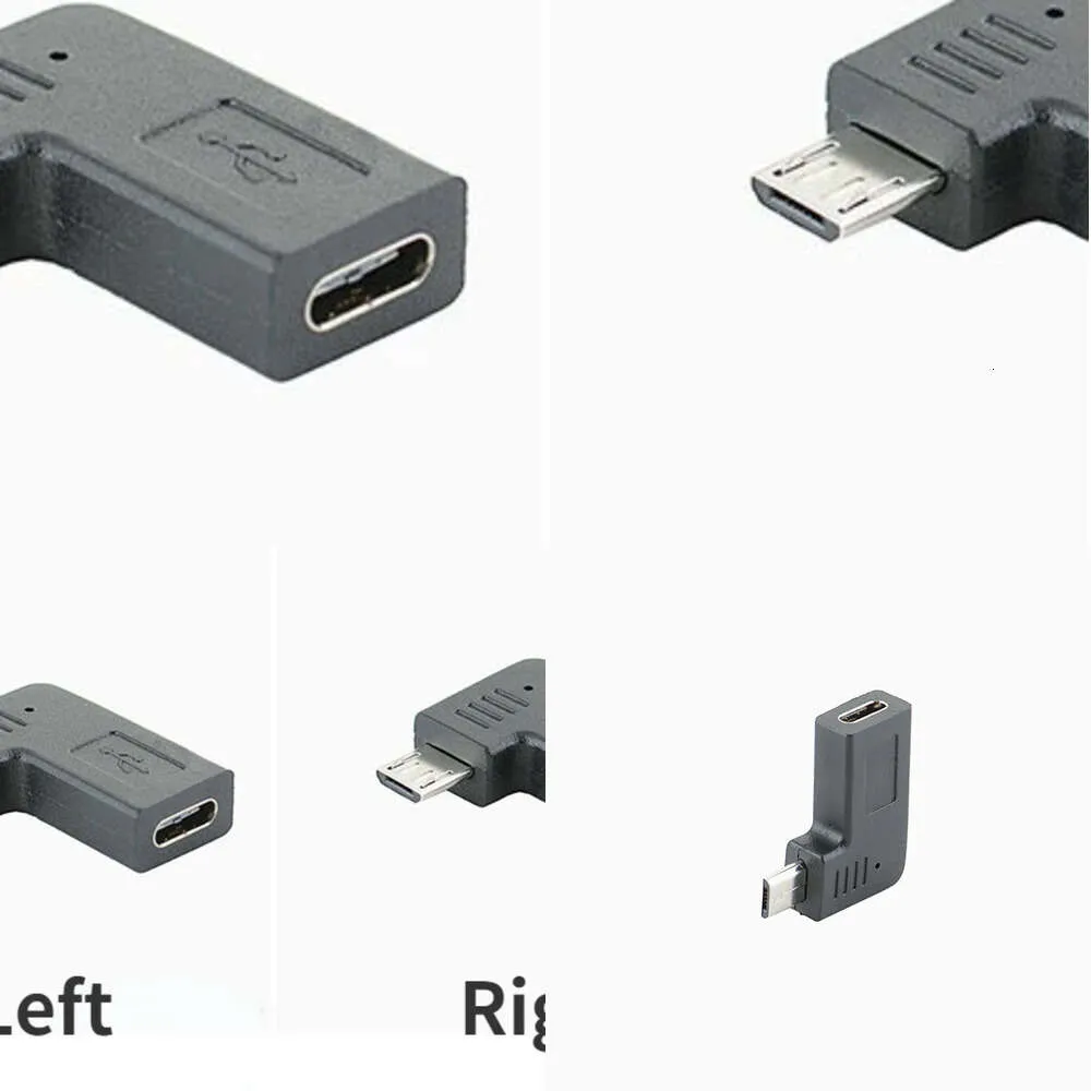 New Laptop Adapters Chargers 90 angle Type-C Female To Micro-B Micro male USB Charger Data otg cable adapter oy