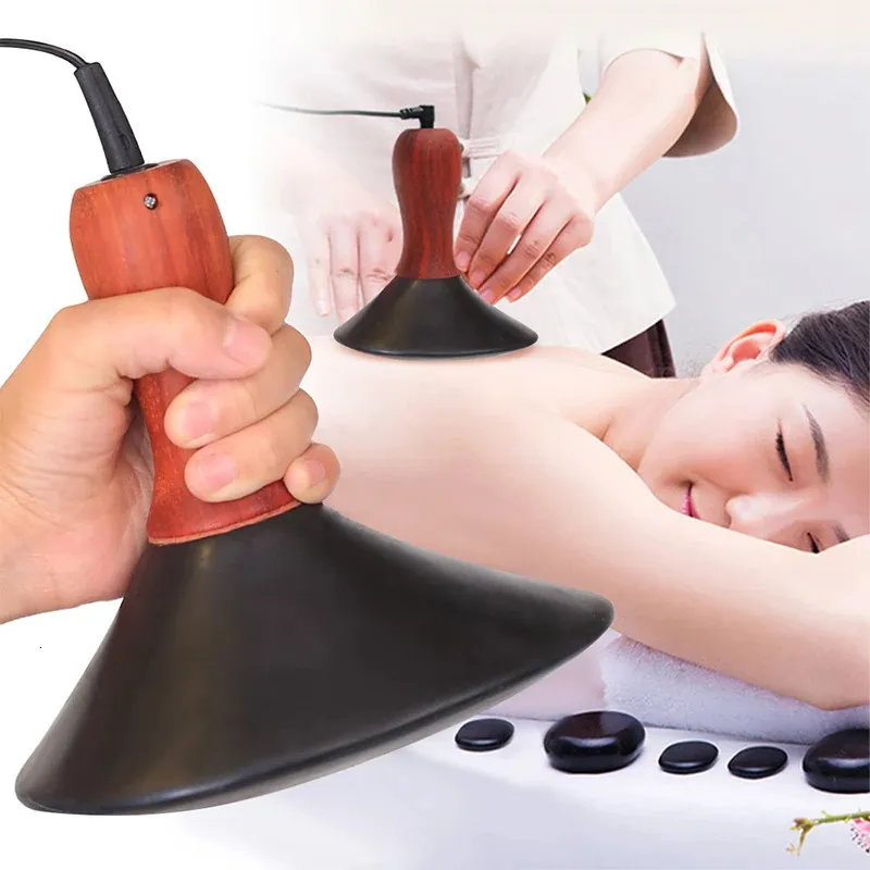 Draagbare slanke apparatuur dikke steen elektrische lichaamsmassager natuursteen naald gua sha spa nek rug massage gereedschap vetverbranding afslank gezondheidszorg 231214