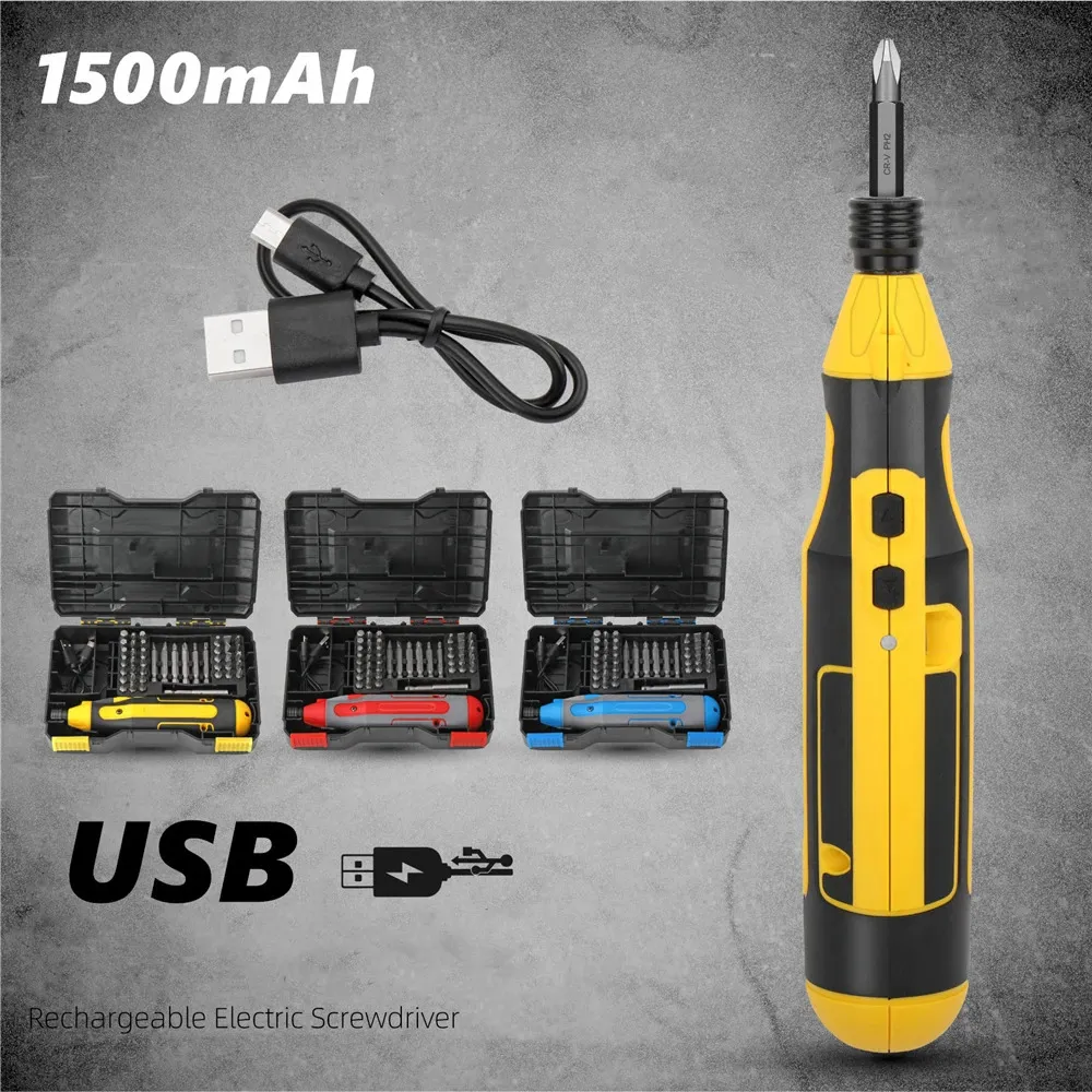 Screwdrivers 36V Electric Screwdriver USB Rechargeable Wireless Set Home Hand Repair Power Tools 231215