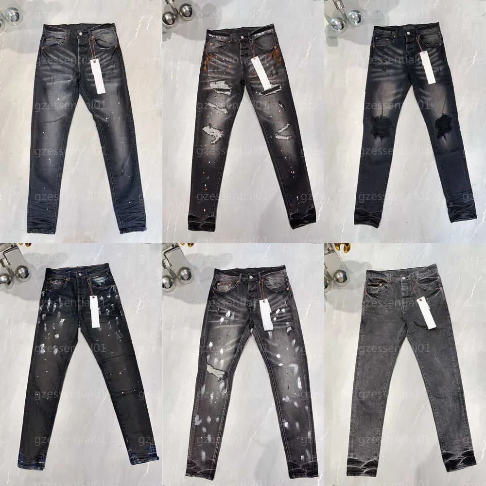 Roxo Jeans Denim Calças Mens Jeans Designer Jean Homens Calças Pretas High-End Qualidade Design Reto Retro Streetwear Casual Sweatpants Designers Corredores Pant