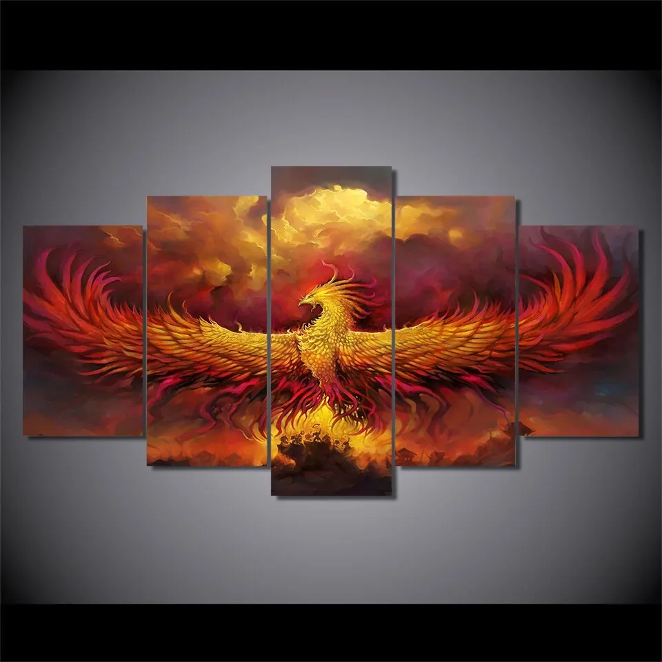 5 pezzi Phoenix HD arte pittura decorativa decorazione della parete pittore soggiorno cucina camera da letto accessori la decorazione della stanza del ragazzo bar dell'hotel adesivi poster feste