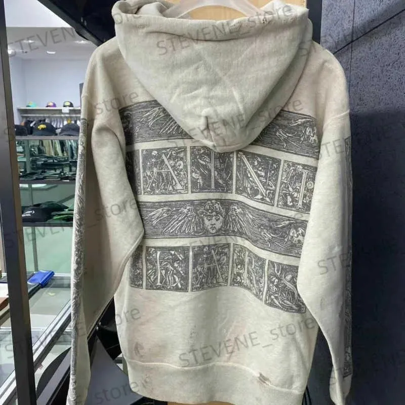 Heren Hoodies Sweatshirts Gewassen Saint Michael Oversized Hoodie Vernietigd Vintage Mannen Vrouwen 1 1 Beste kwaliteit Sweatshirts met capuchon T231215