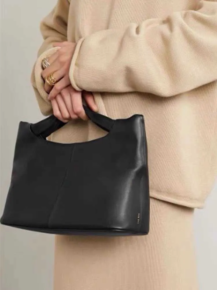 The Row borsa in vera pelle autunno e inverno nuova borsa a tracolla alla moda borsa a tracolla semplice e versatile da donna 231215