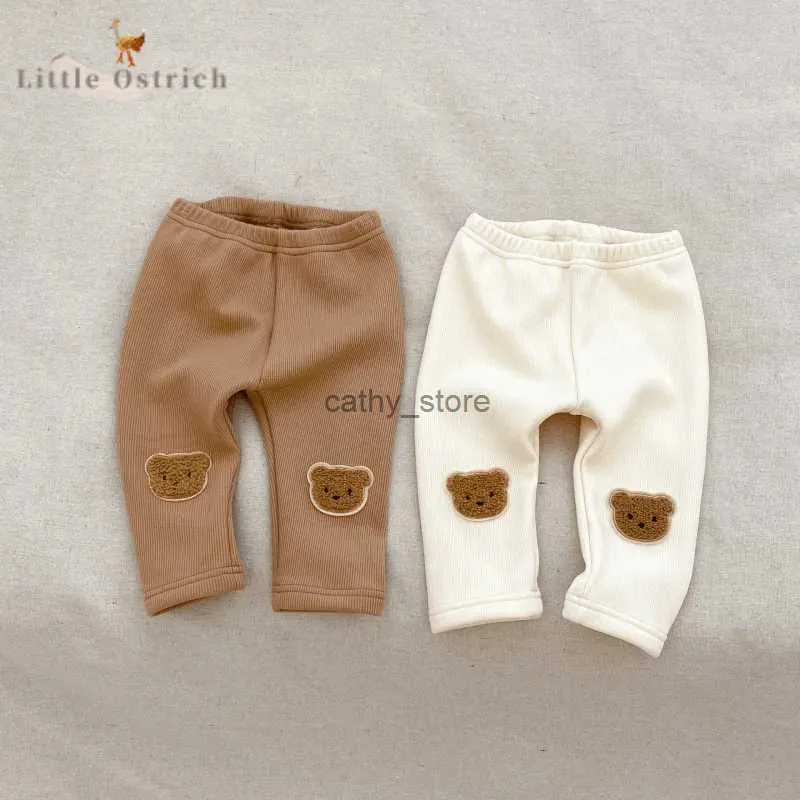 Overalls Newborn Baby Girl Boy Cotton Warm Pant Infant Toddler Child High Waist Trouser Fleece Inside Casual Bottom Baby Clothes 3M-2YL231114