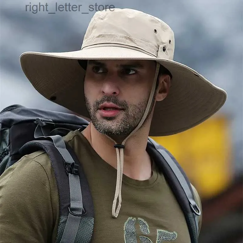 Chapeaux à large bord Chapeaux de seau Chapeaux de soleil de couleur unie pour hommes Casquette de pêche en plein air Casquettes de plage anti-UV à large bord Femmes Chapeau de seau Été Randonnée Camping Os Gorros YQ231215