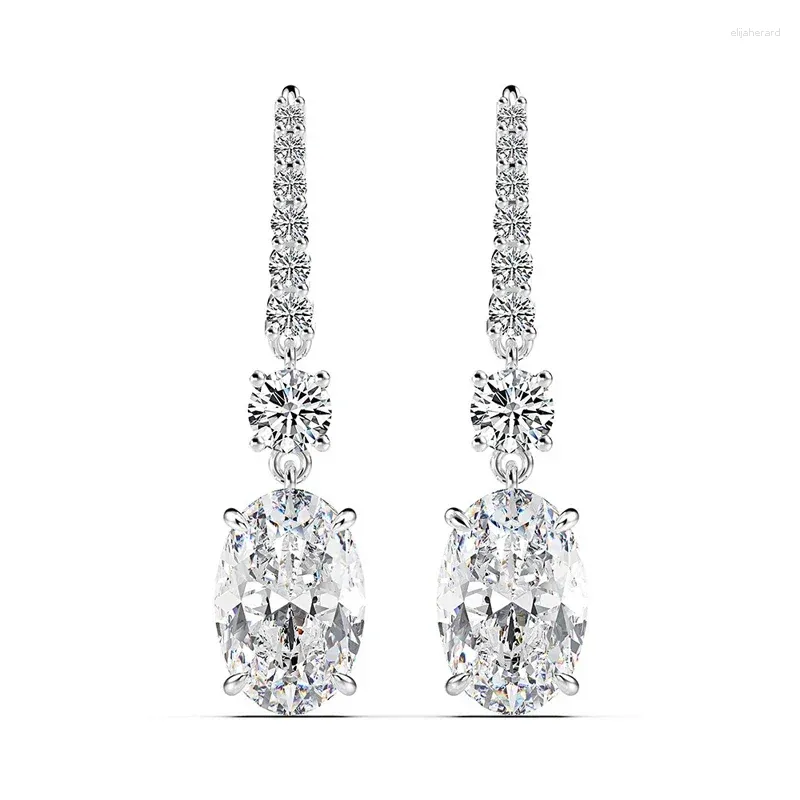 Boucles d'oreilles pendantes de luxe en argent Sterling 925, 7 CT, pierres précieuses Moissanite et Citrine créées, bijoux fins, vente en gros