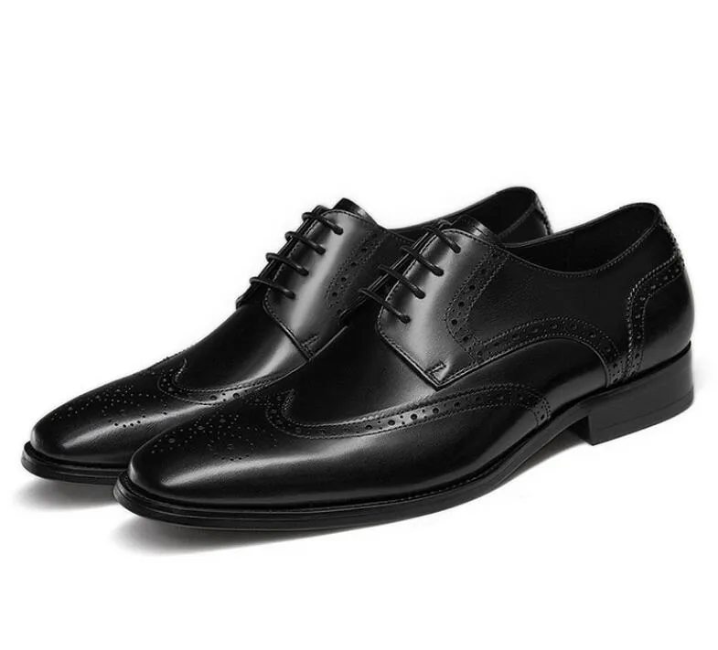 Chaussures formelles d'affaires en cuir de haute qualité, chaussures Oxford classiques italiennes décontractées pour hommes, élégantes pour le bureau, 2024